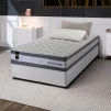 Conjunto Cama Box Molas Ensacadas Alpine Cinza Solteiro 88x188x65