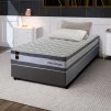 Conjunto Cama Box Molas Ensacadas Alpine Cinza Solteiro 88x188x65