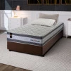 Conjunto Cama Box Molas Ensacadas Alpine Cinza Solteiro 88x188x65