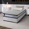 Conjunto Cama Box Molas Ensacadas Alpine Cinza Solteiro 96x203x65