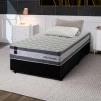 Conjunto Cama Box Molas Ensacadas Alpine Cinza Solteiro 96x203x65