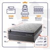Conjunto Cama Box Molas Ensacadas Benton Cinza Casal 138x188x71