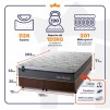 Conjunto Cama Box Molas Ensacadas Benton Cinza King 193x203x71