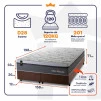 Conjunto Cama Box Molas Ensacadas Benton Cinza Queen 158x198x71