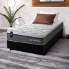Conjunto Cama Box Molas Ensacadas Benton Cinza Solteiro 88x188x71
