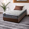 Conjunto Cama Box Molas Ensacadas Benton Cinza Solteiro 96x203x71