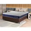 Conjunto Cama Box Molas Ensacadas Lagras Azul Casal 138x188x66