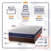 Conjunto Cama Box Molas Ensacadas Lagras Azul King 193x203x66