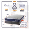 Conjunto Cama Box Molas Ensacadas Lagras Azul King 193x203x66