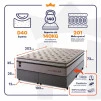 Conjunto Cama Box Molas Ensacadas Liverpool Bege King 193x203x73