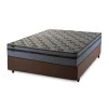 Conjunto Cama Box Molas Ensacadas Montreal Cinza Casal 138x188x64