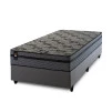 Conjunto Cama Box Molas Ensacadas Montreal Cinza Solteiro 96x203x64