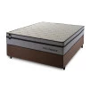 Conjunto Cama Box Molas Ensacadas Preston Cinza Casal 138x188x71