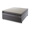 Conjunto Cama Box Molas Ensacadas Preston Cinza Casal 138x188x71