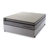 Conjunto Cama Box Molas Ensacadas Preston Cinza Casal 138x188x71