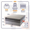 Conjunto Cama Box Molas Ensacadas Preston Cinza King 193x203x71