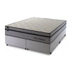 Conjunto Cama Box Molas Ensacadas Preston Cinza King 193x203x71