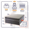 Conjunto Cama Box Molas Ensacadas Preston Cinza Queen 158x198x71