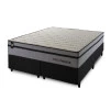 Conjunto Cama Box Molas Ensacadas Preston Cinza Queen 158x198x71