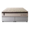 Conjunto Cama Box Molas Ensacadas Quartzo Marrom King 193x203x71