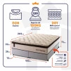 Conjunto Cama Box Molas Ensacadas Quartzo Marrom King 193x203x71