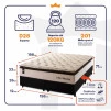 Conjunto Cama Box Molas Ensacadas Quartzo Marrom Queen 158x198x71