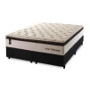 Conjunto Cama Box Molas Ensacadas Quartzo Marrom Queen 158x198x71