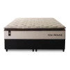 Conjunto Cama Box Molas Ensacadas Quartzo Marrom Queen 158x198x71