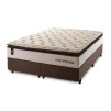 Conjunto Cama Box Molas Ensacadas Quartzo Marrom Queen 158x198x71