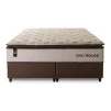 Conjunto Cama Box Molas Ensacadas Quartzo Marrom Queen 158x198x71