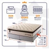 Conjunto Cama Box Molas Ensacadas Quartzo Marrom Queen 158x198x71
