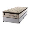 Conjunto Cama Box Molas Ensacadas Quartzo Marrom Solteiro 96x203x71