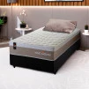 Conjunto Cama Box Molas Ensacadas Sheffield Bege Solteiro 88x188x65