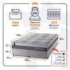 Conjunto Cama Box Molas Ensacadas Sheffield Cinza Queen 158x198x65