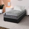 Conjunto Cama Box Molas Ensacadas Sheffield Cinza Solteiro 96x203x65