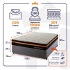 Conjunto Cama Box Molas Ensacadas Sirius Preto Casal 138x188x65