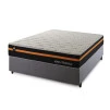 Conjunto Cama Box Molas Ensacadas Sirius Preto Casal 138x188x65