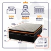 Conjunto Cama Box Molas Ensacadas Sirius Preto King 193x203x65
