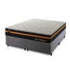 Conjunto Cama Box Molas Ensacadas Sirius Preto Queen 158x198x65