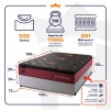 Conjunto Cama Box Molas Ensacadas Toronto Vermelho Casal 138x188x66