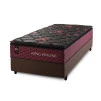 Conjunto Cama Box Molas Ensacadas Toronto Vermelho Solteiro 88x188x66