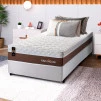 Conjunto Cama Box Molas Ensacadas Venice Marrom Solteiro 88x188x60