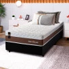 Conjunto Cama Box Molas Ensacadas Venice Marrom Solteiro 96x203x60
