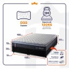 Conjunto Cama Box Queen Dakota Preto 158x198x57 Espuma D33