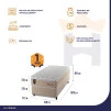Conjunto Cama Box Solteiro Alford 88x188x66 Bege Molas Ensacadas 