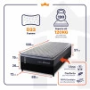 Conjunto Cama Box Solteiro Dakota Preto 88x188x57 Espuma D33