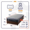 Conjunto Cama Box Solteiro Dakota Preto 88x188x57 Espuma D33