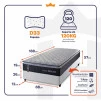 Conjunto Cama Box Solteiro Dakota Preto 88x188x57 Espuma D33