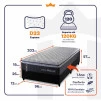 Conjunto Cama Box Solteiro Dakota Preto 96x203x57 Espuma D33
