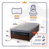 Conjunto Cama Box Solteiro Dakota Preto 96x203x57 Espuma D33